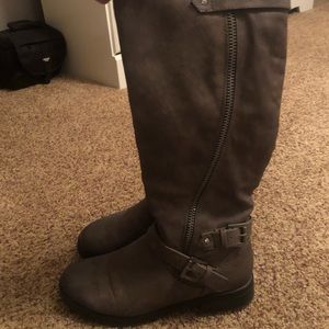 Brown knee high boots